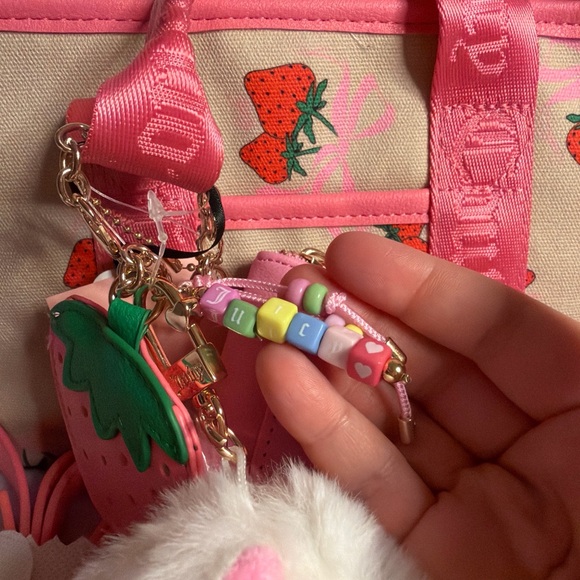 Juicy couture Strawberry Canvas Tote Bag with Card Wallet - Picture 4 of 7